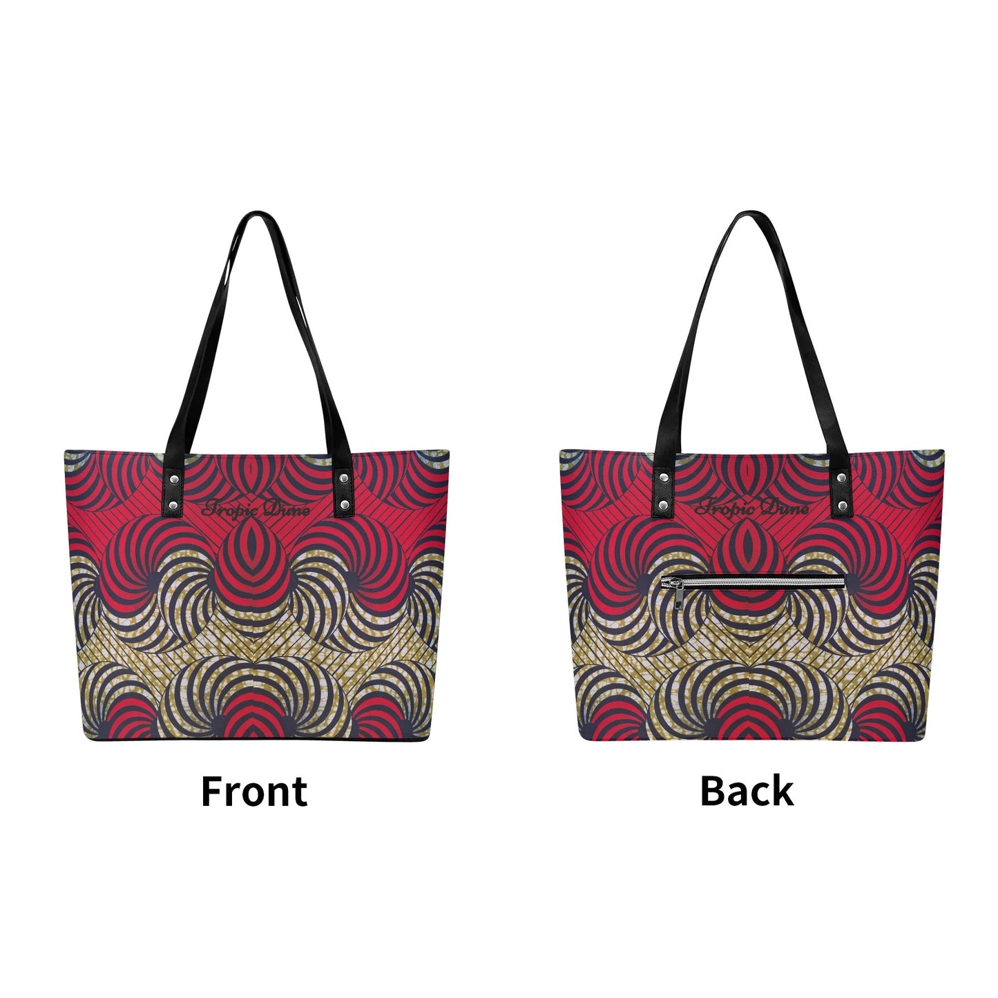 la vie rouge faux leather tote bag by tropic dune