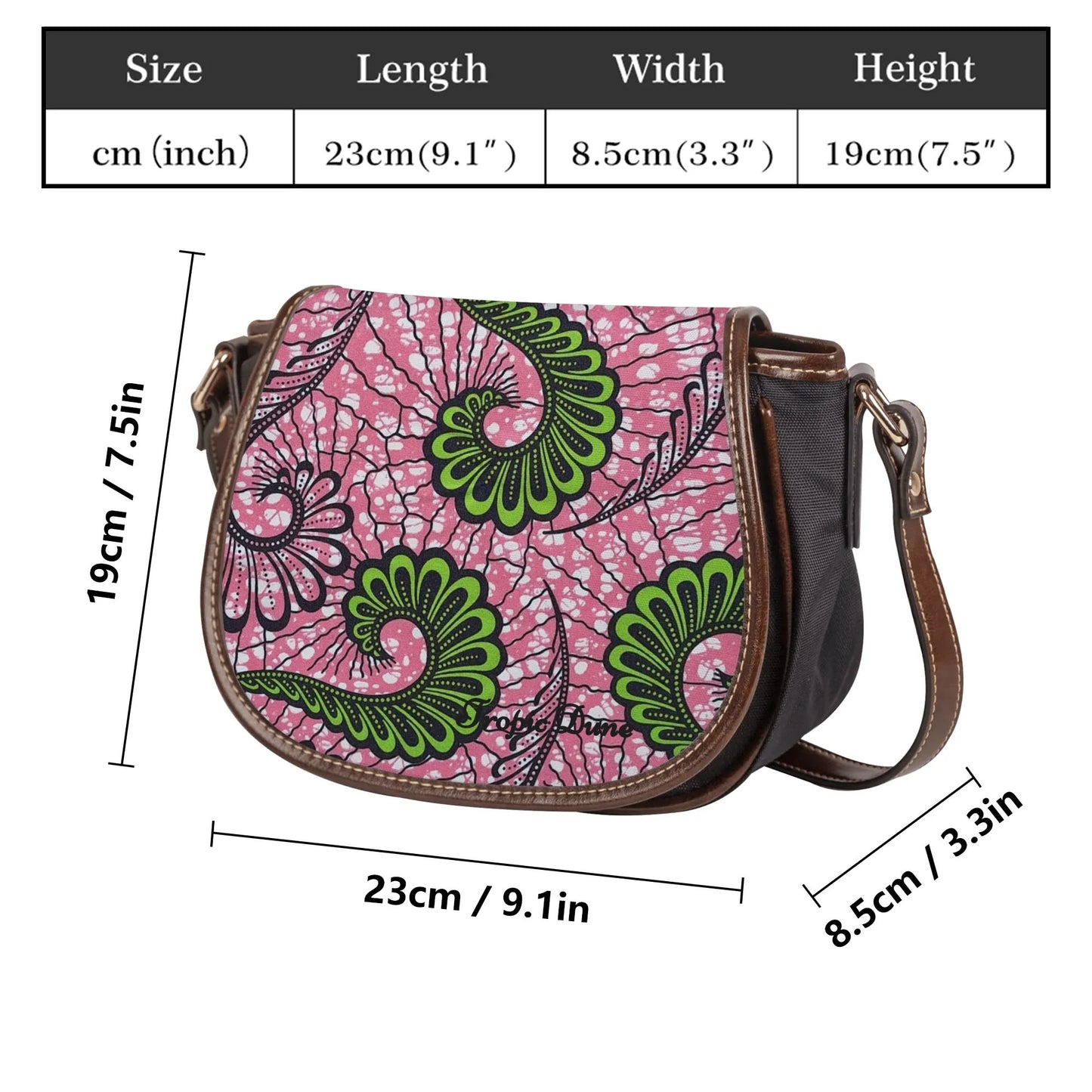 made woman saddle bag by tropic dune