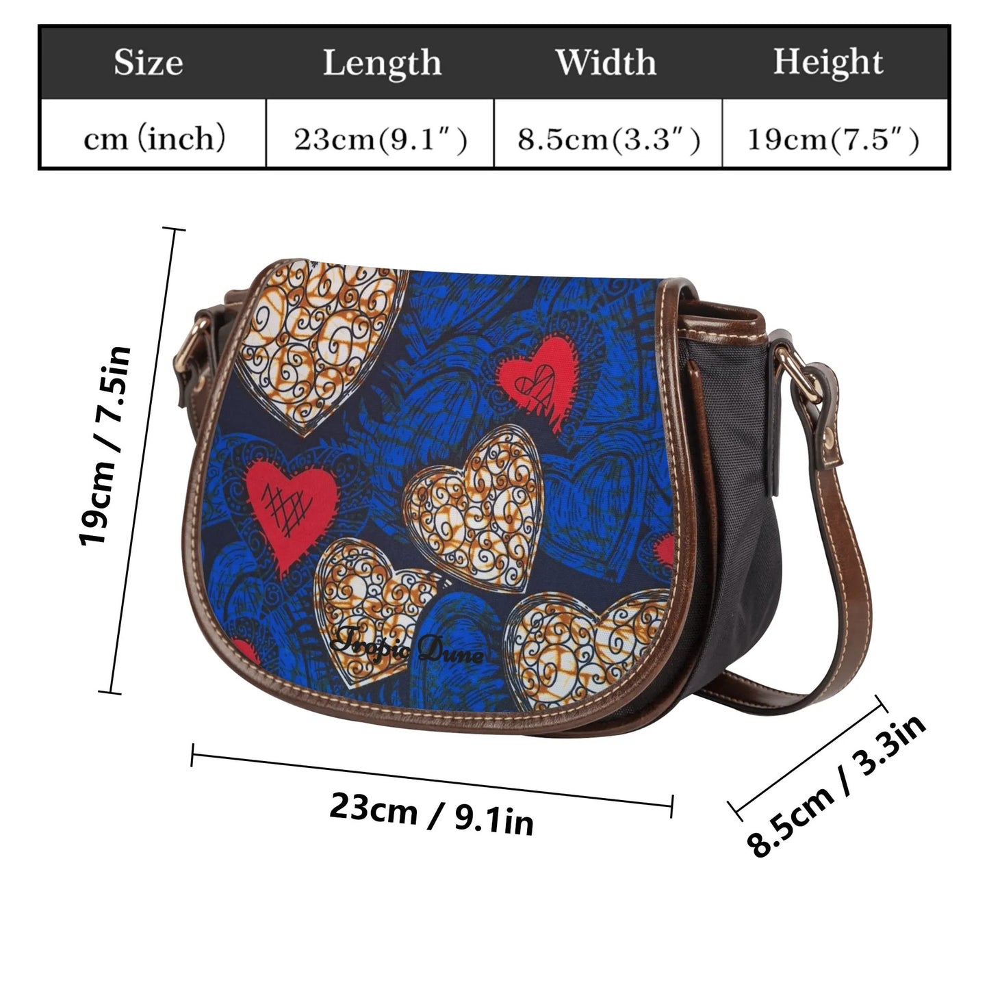 "amore & passione" saddle bag by tropic dune
