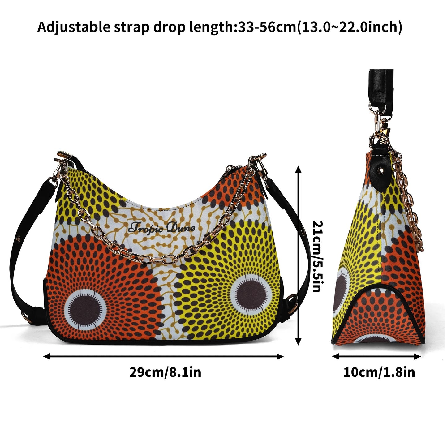 lagos faux leather shoulder bag by tropic dune
