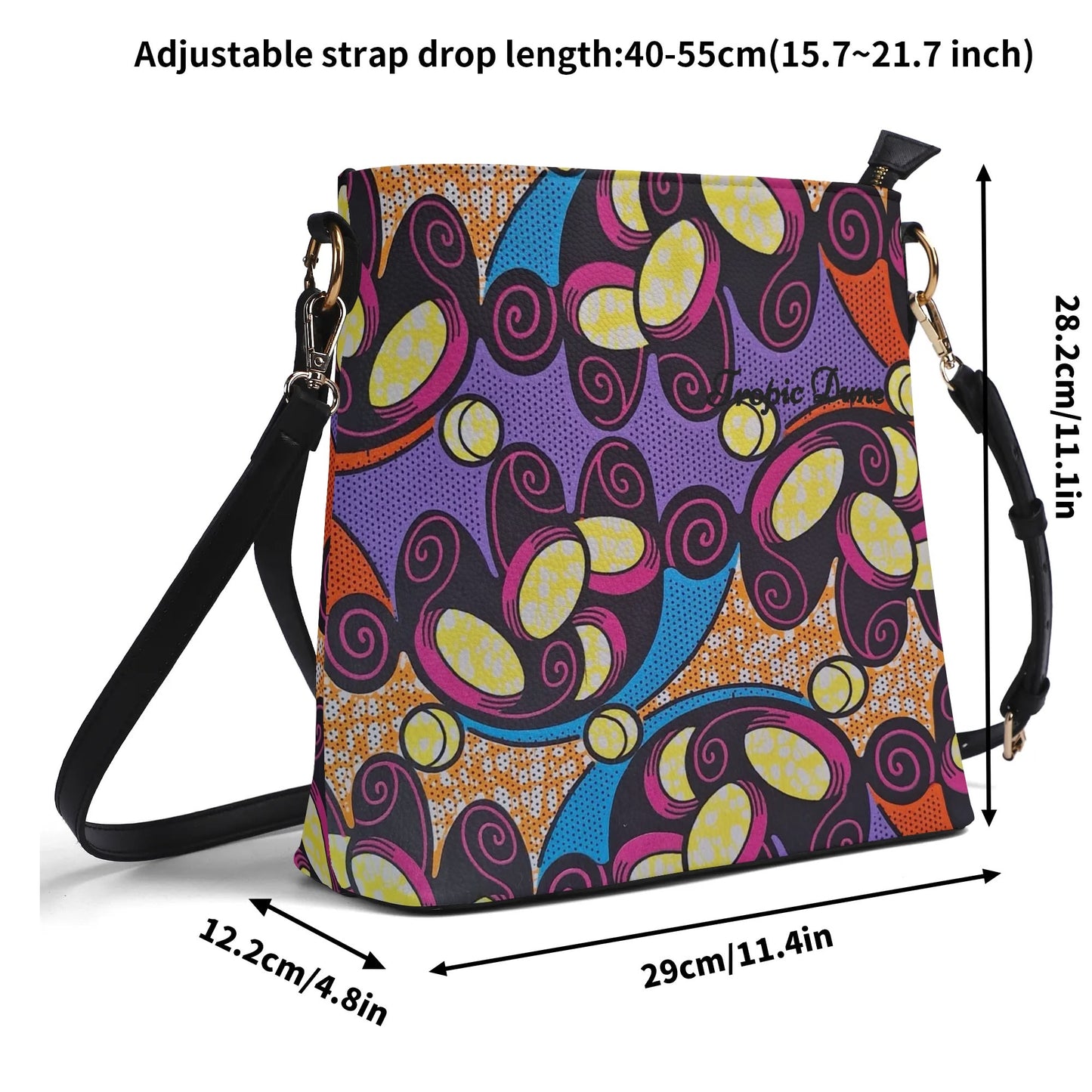 malaga faux leather bucket shoulder bag by tropic dune