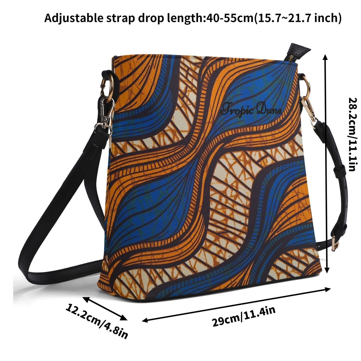 kylia faux leather bucket shoulder bag by tropic dune