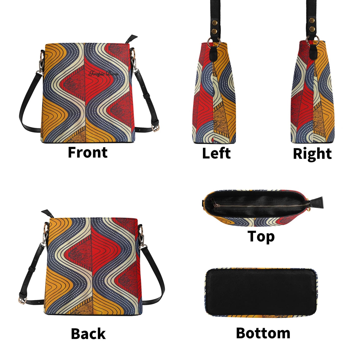 tropea faux leather bucket shoulder bag by tropic dune