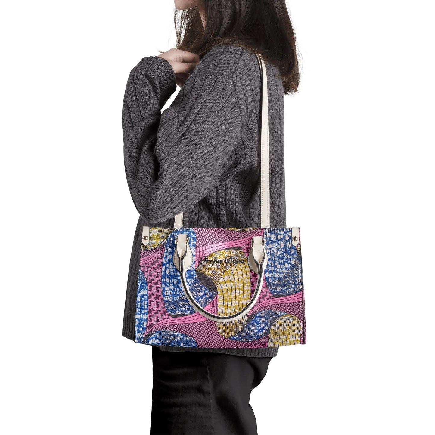 bissau tropic dune faux leather satchel