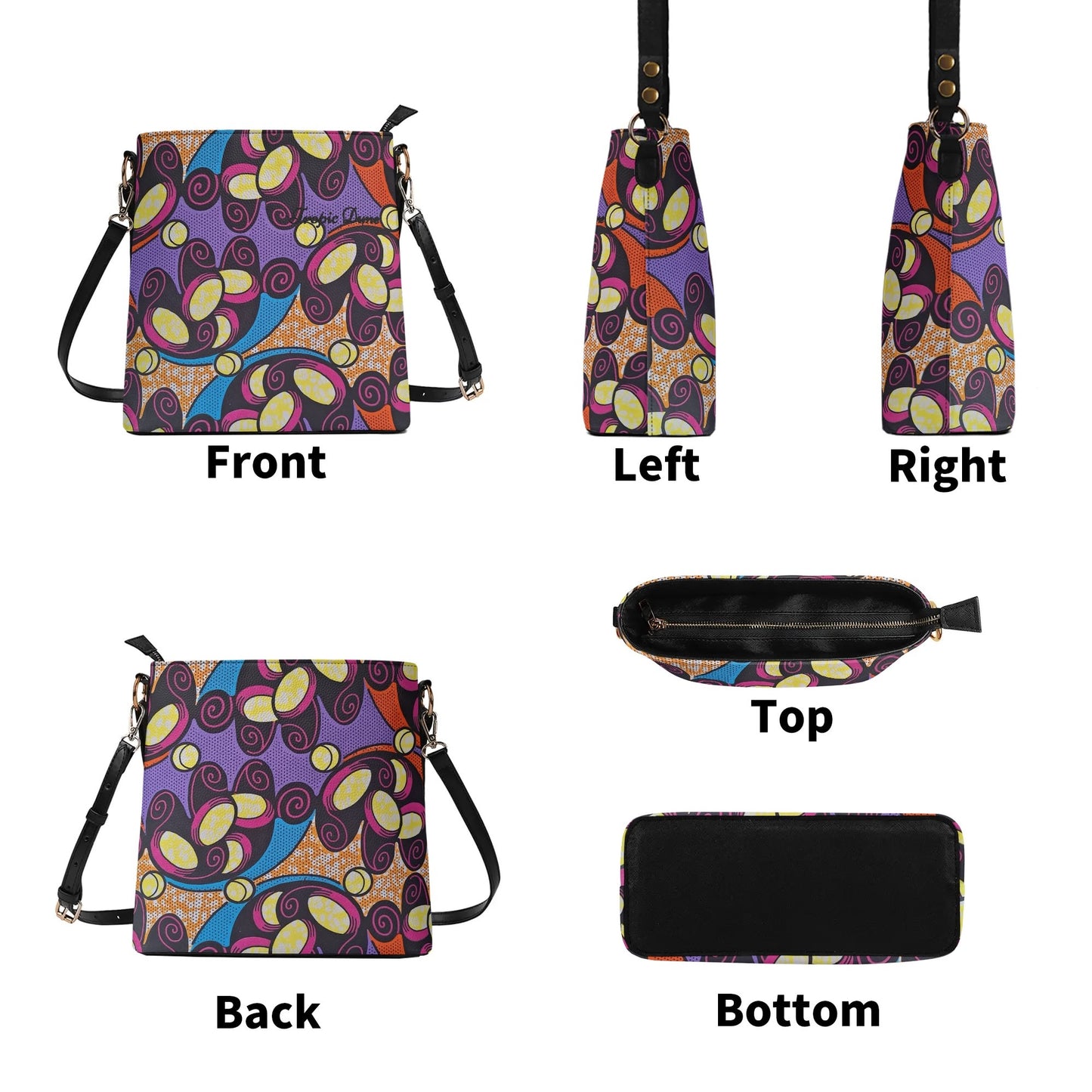 malaga faux leather bucket shoulder bag by tropic dune