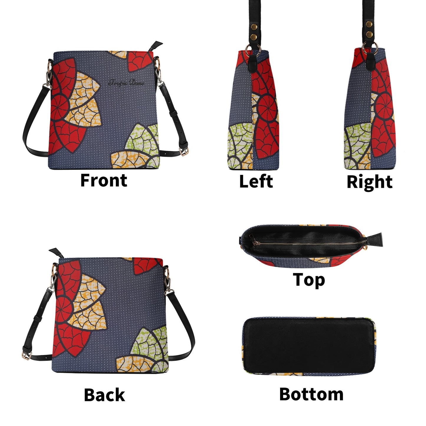 bordeaux faux leather bucket shoulder bag by tropic dune
