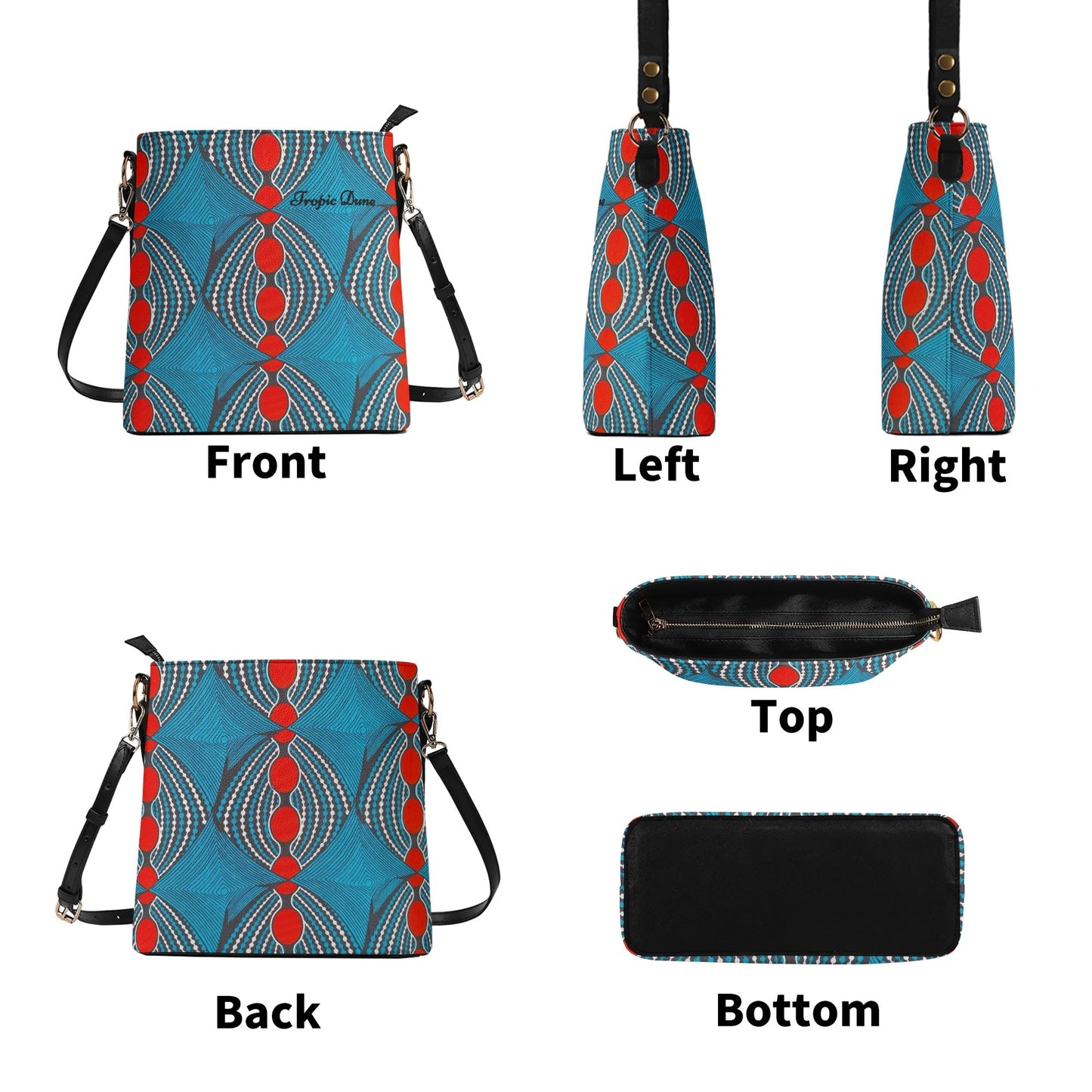 bisous faux leather bucket shoulder bag by tropic dune