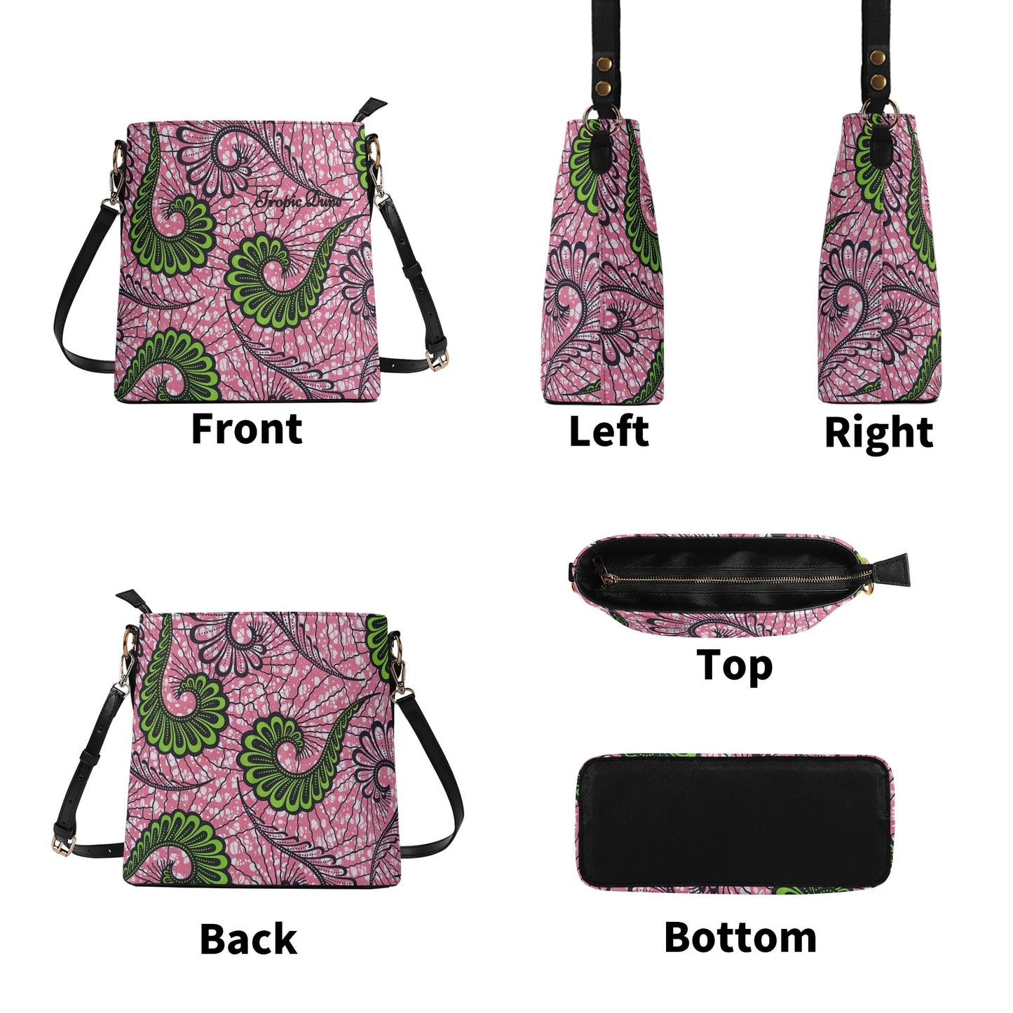 hugada faux leather bucket shoulder bag by tropic dune