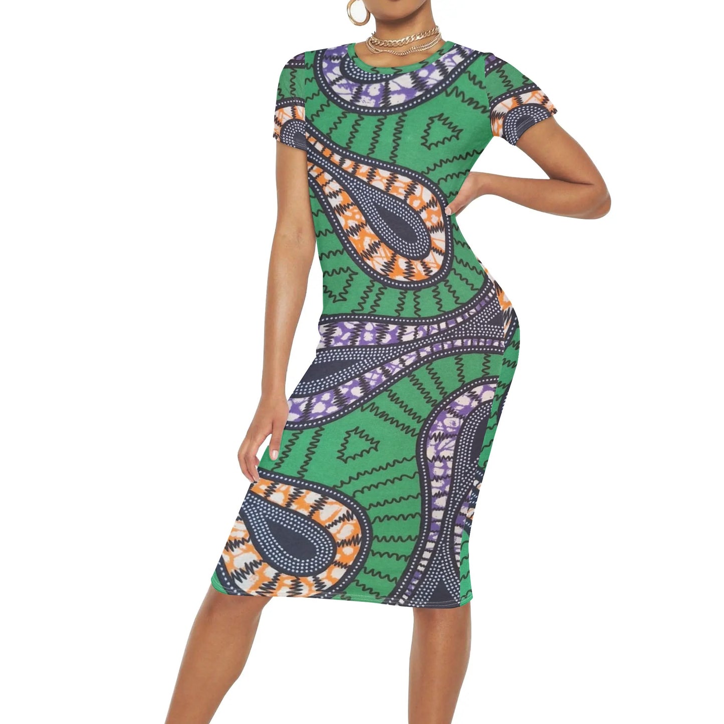 terra e cielo short sleeve dress by tropic dune