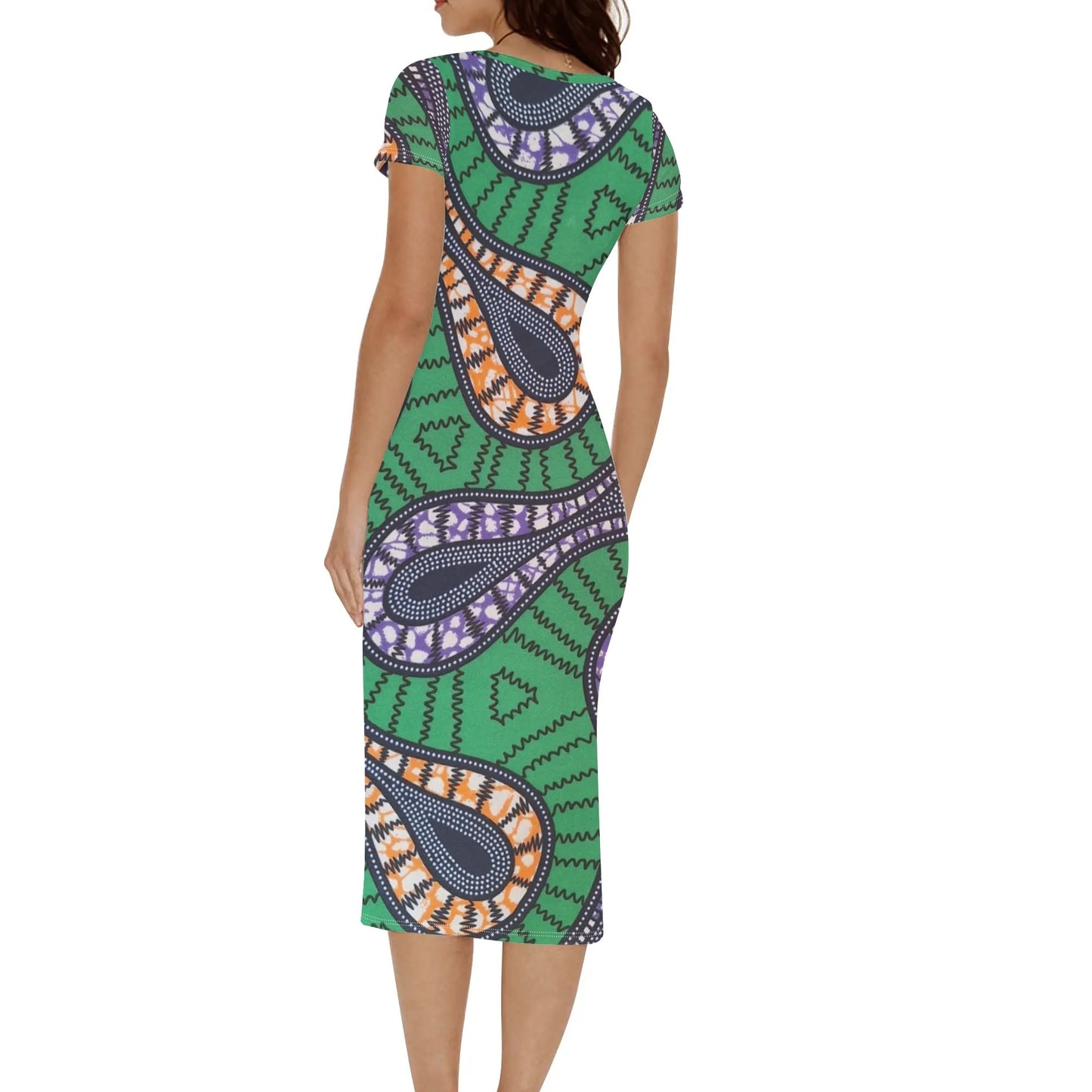 terra e cielo short sleeve dress by tropic dune