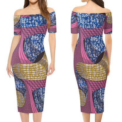 Madagascar Short Sleeve Elegant Dress By Tropic Dune
