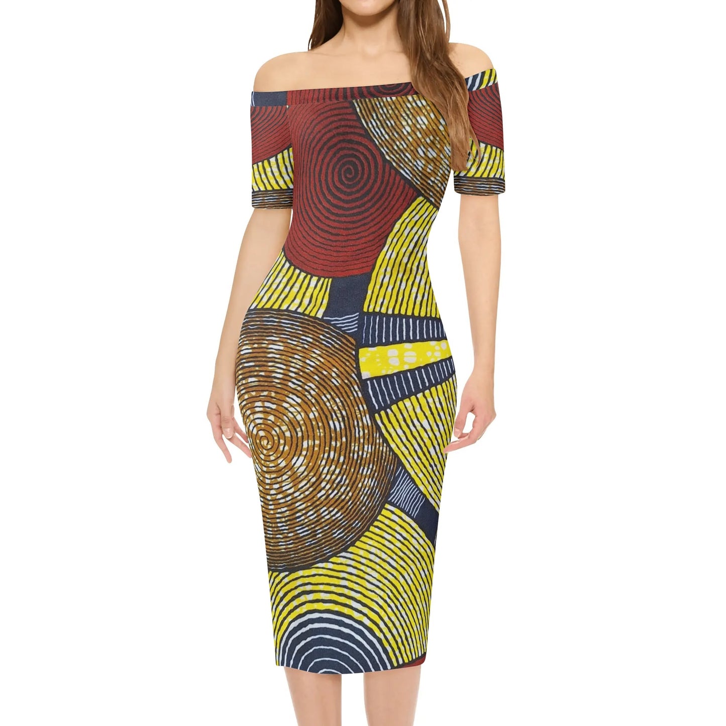 mykonos short sleeve elegant dress by tropic dune